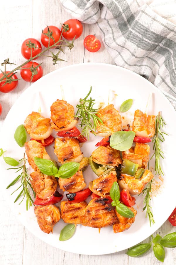 Grilled Chicken with Vegetable Stock Photo Image of pepper, cooked