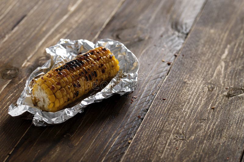 Grilled Corn in Aluminium Foil Stock Photo Image of sweet, snack