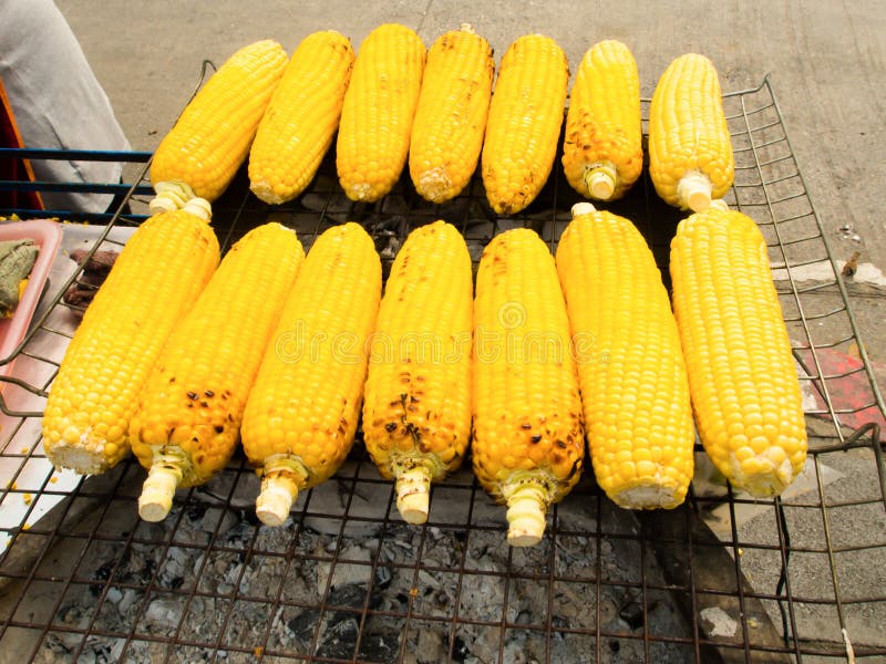 Grilled corn stock image. Image of fire, cuisine, corn 66361845