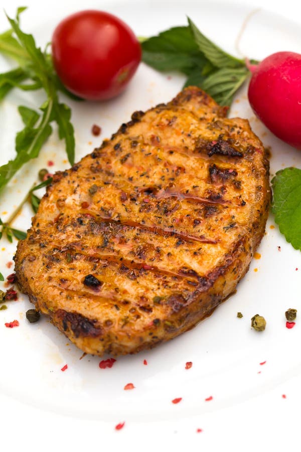 Grilled cutlet or schnitzel of pork