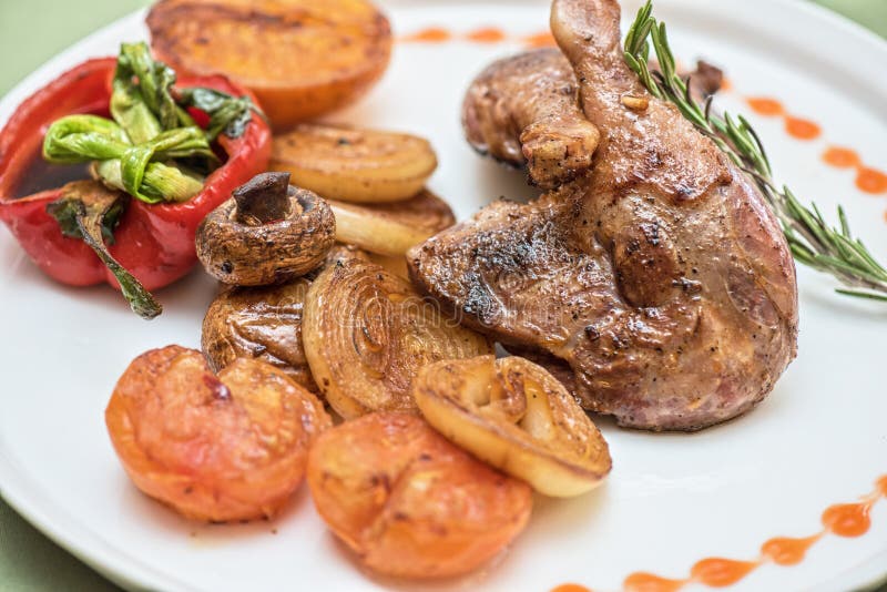 Grilled duck legs stock photo. Image of dish, cooked 57583192