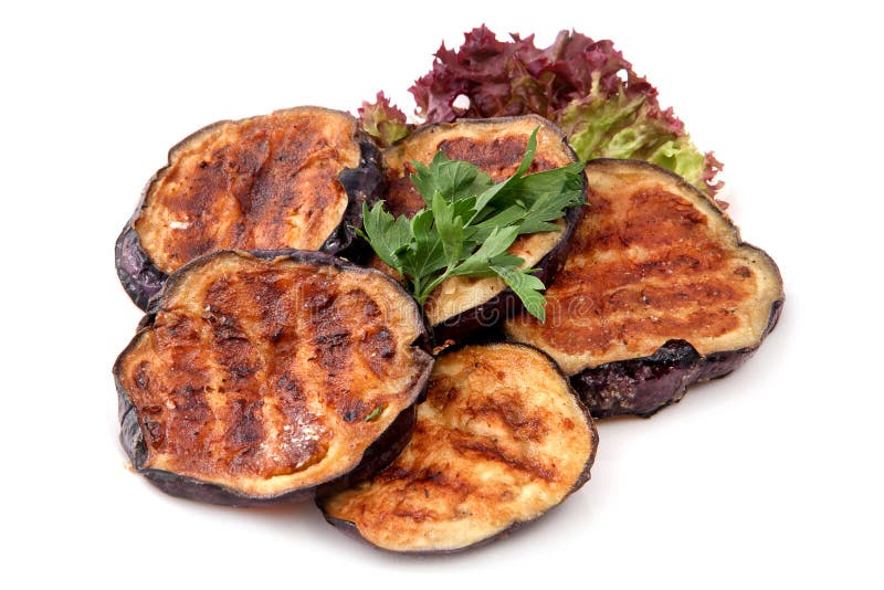 Grilled Eggplant with Herbs and Parsley Stock Image Image of light