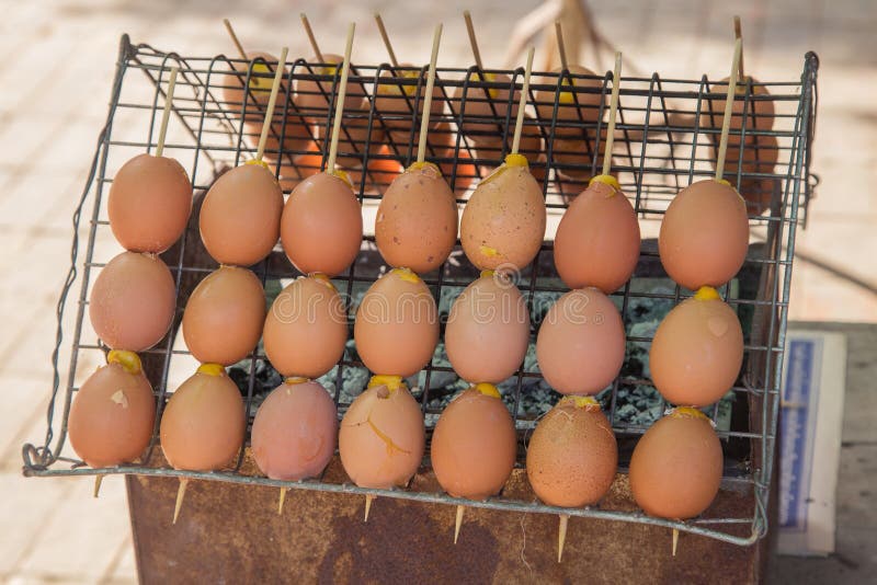 Grilled eggs stock image. Image of close, fire, stove 48559129