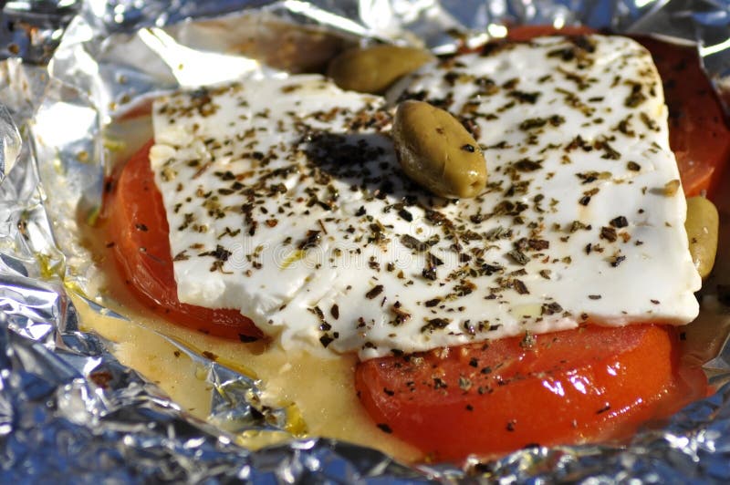 Grilled feta cheese stock photo. Image of food, mixed 9832826