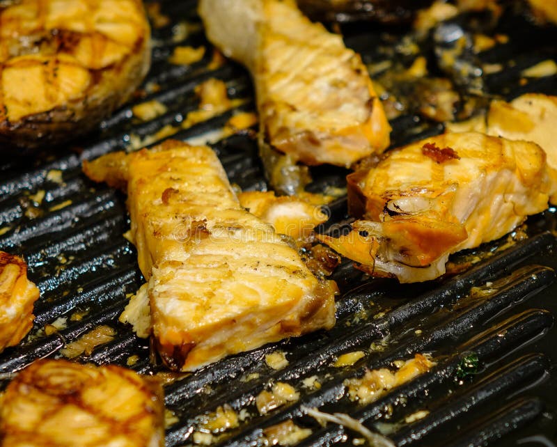 Grilled Fish at the Kitchen Stock Image Image of gourmet, fillet