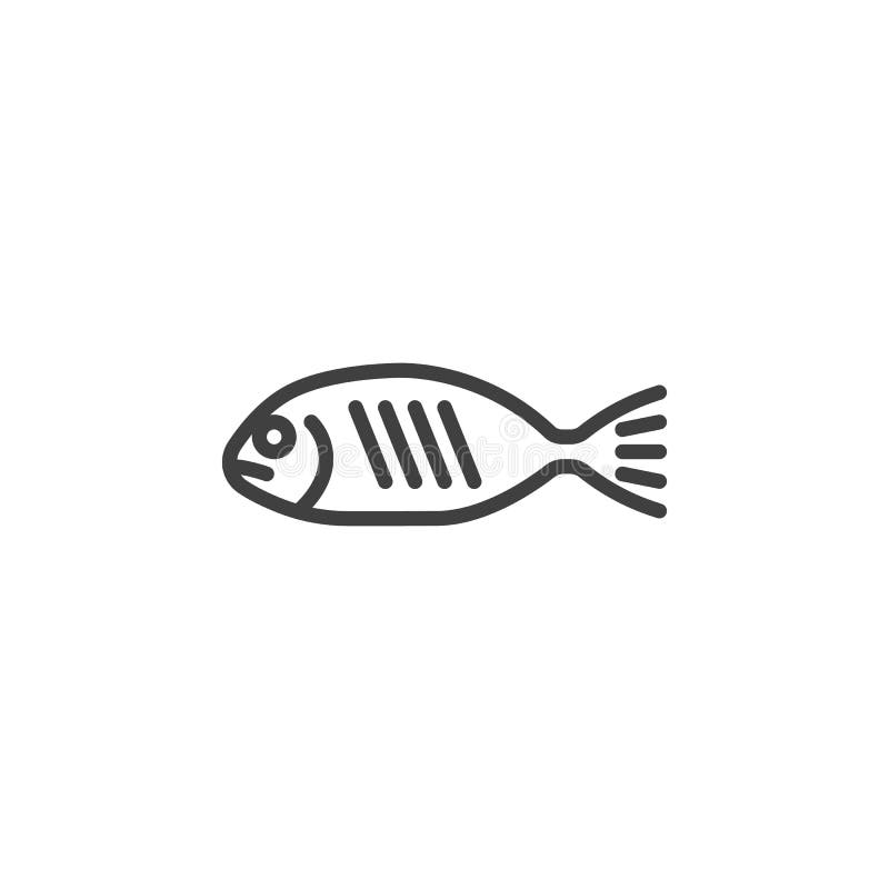 Fish fillet vector line icon, linear concept, outline sign, symbol