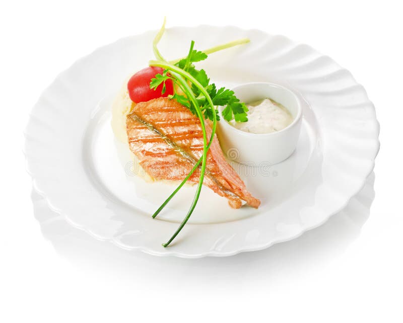 Grilled Fish Sauce with Grapes Stock Photo Image of menu, cuisine