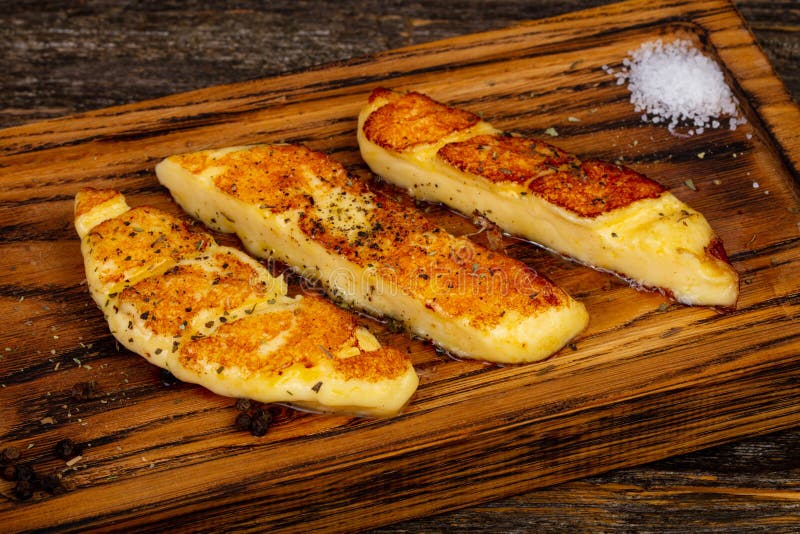 Grilled Halloumi cheese stock photo. Image of appetizer 125654134