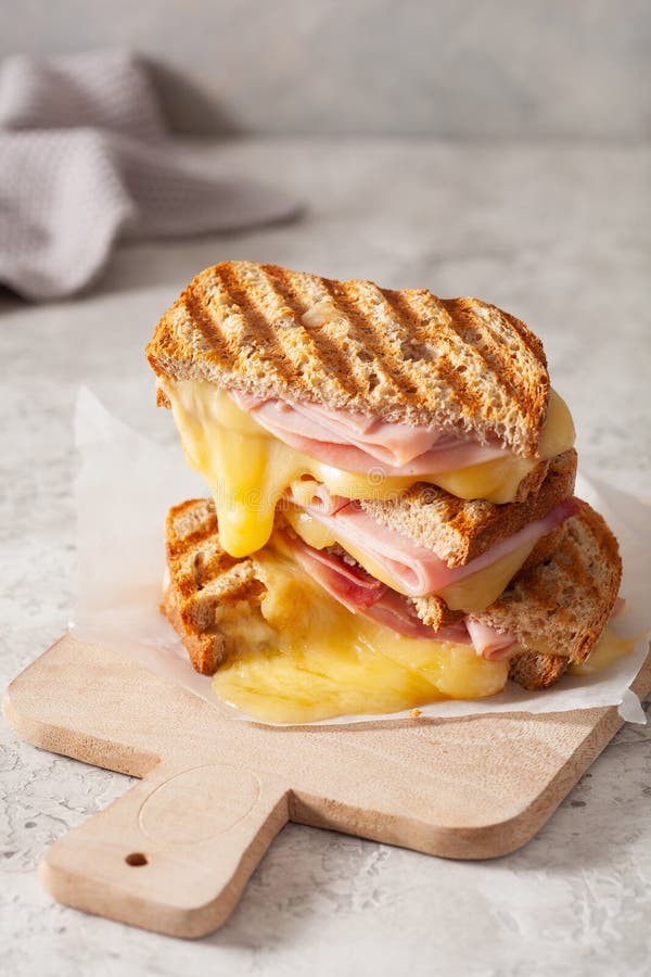 Grilled Ham and Cheese Sandwich Stock Photo - Image of melted ...