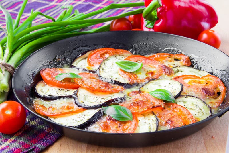Grilled Italian Appetizer of Vegetables, Mozzarella and Basil Stock Image Image of grilled