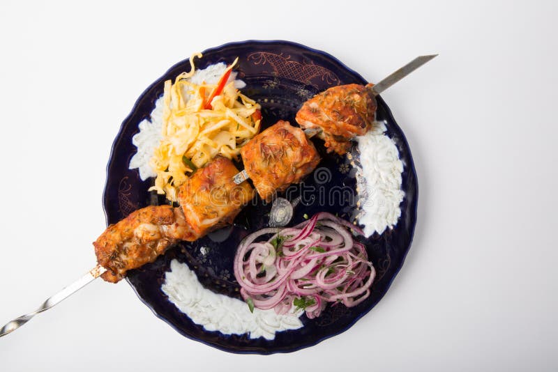 Grilled kebab meat stock photo. Image of paprika, dinner 72181362