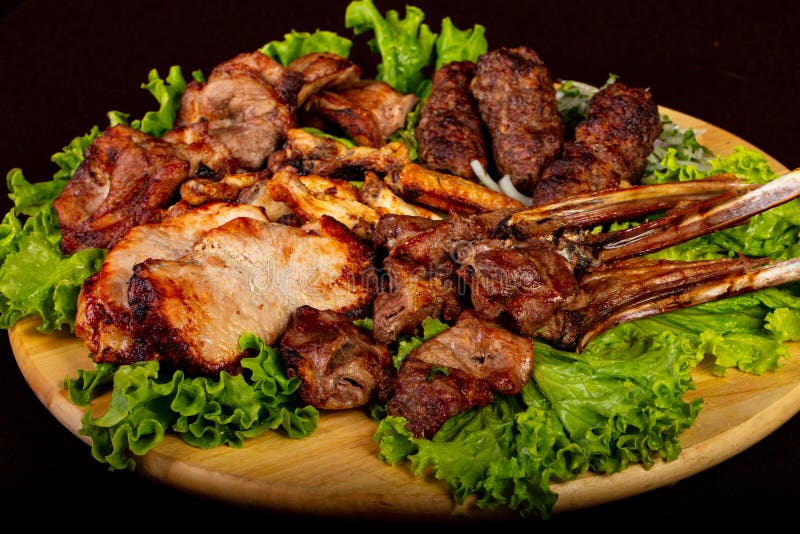 Grilled kebab mix stock image. Image of roast, food 125912645