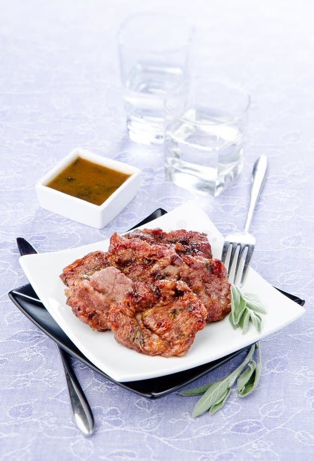 Grilled Lamb Chops stock photo. Image of meal, portion 33218514