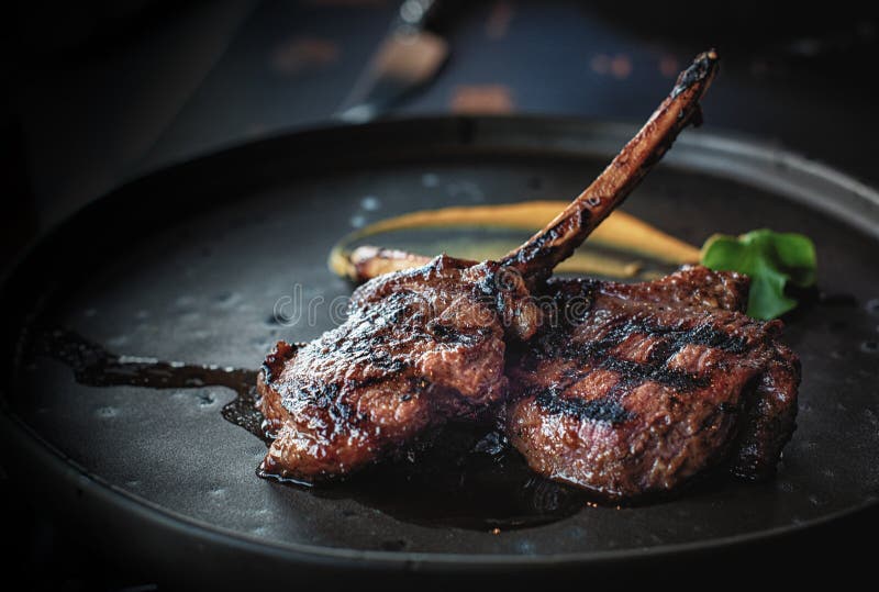 Grilled lamb steak stock photo. Image of cutlets, cous 173472028