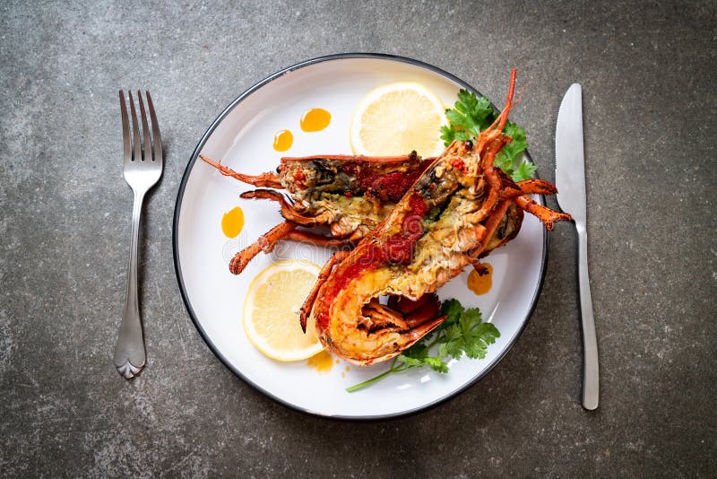 Grilled lobster steak stock image. Image of isolated 151037555