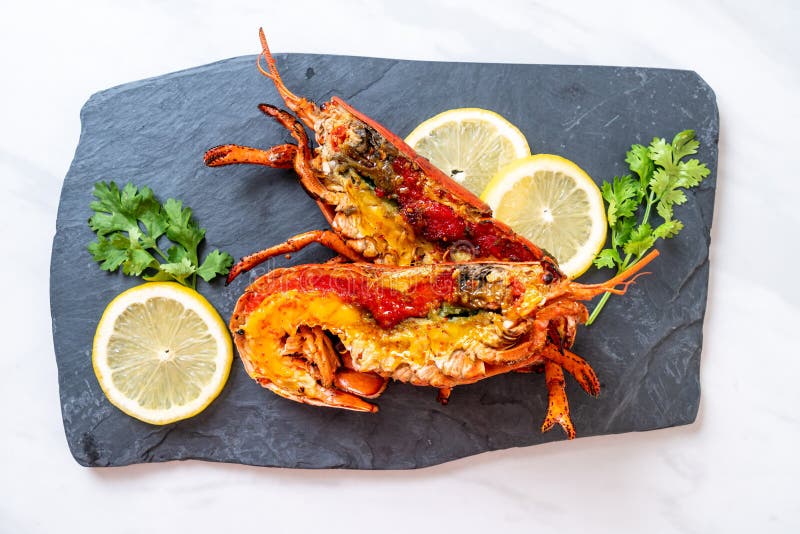 Grilled lobster steak stock image. Image of sauce, lobster 152640775