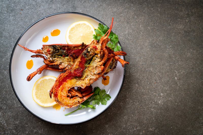 Grilled lobster steak stock photo. Image of closeup 166449240