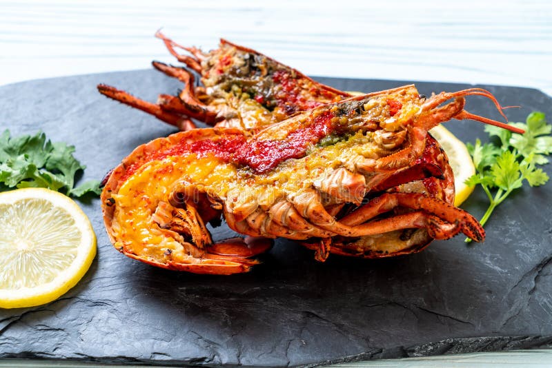 Grilled lobster steak stock photo. Image of crayfish 190005332