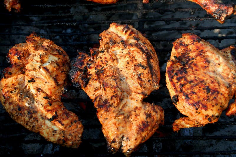 Grilled Marinated Chicken Breast 3 Stock Image Image of smoky, coals