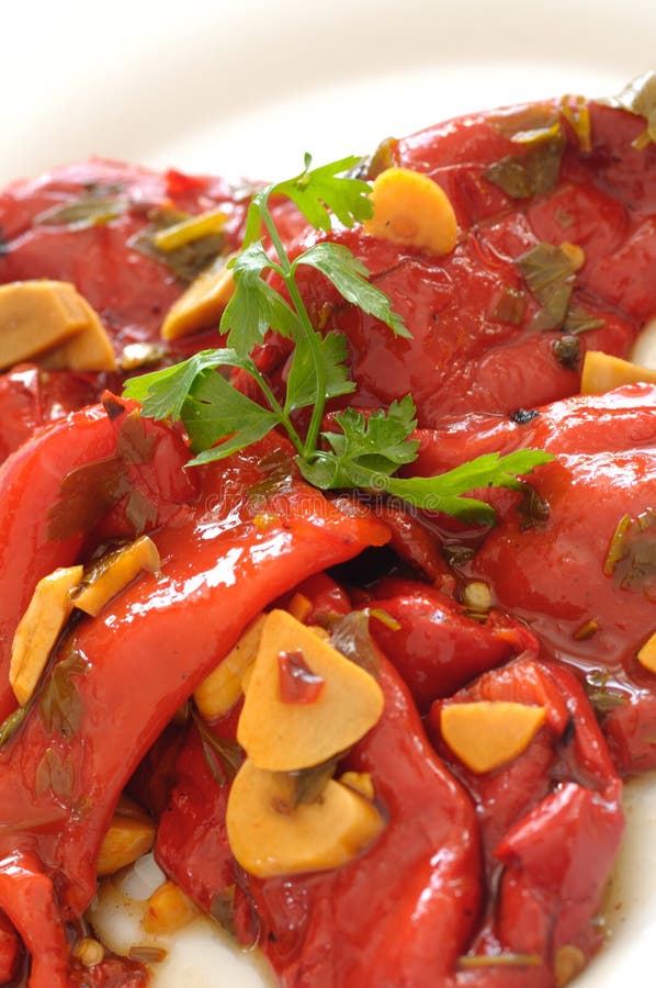 Grilled and Marinated Peppers Stock Photo Image of appetizer
