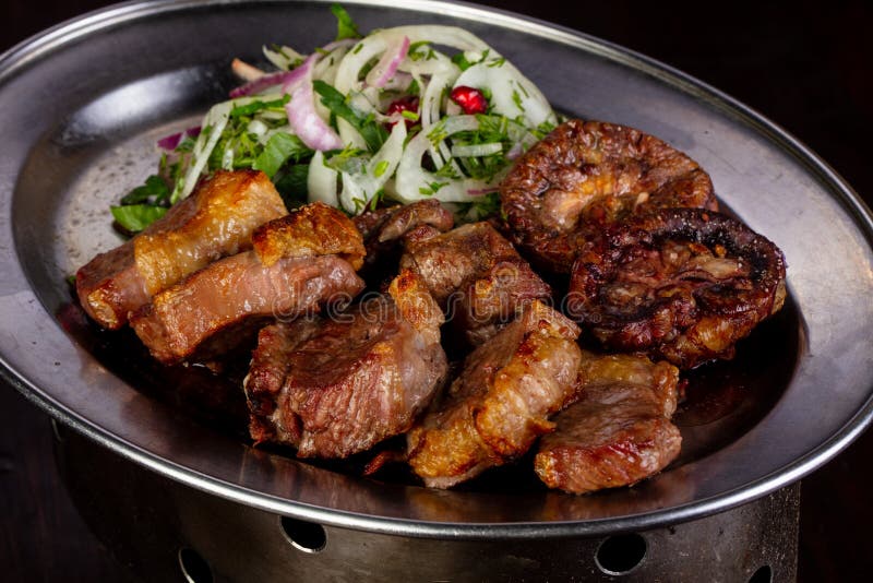 Grilled meat bbq stock photo. Image of grill, grilled 124026956