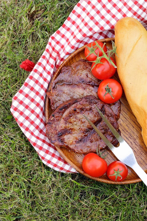 Grilled Meat Beef Steak Outdoors Stock Image Image of mignon, fillet