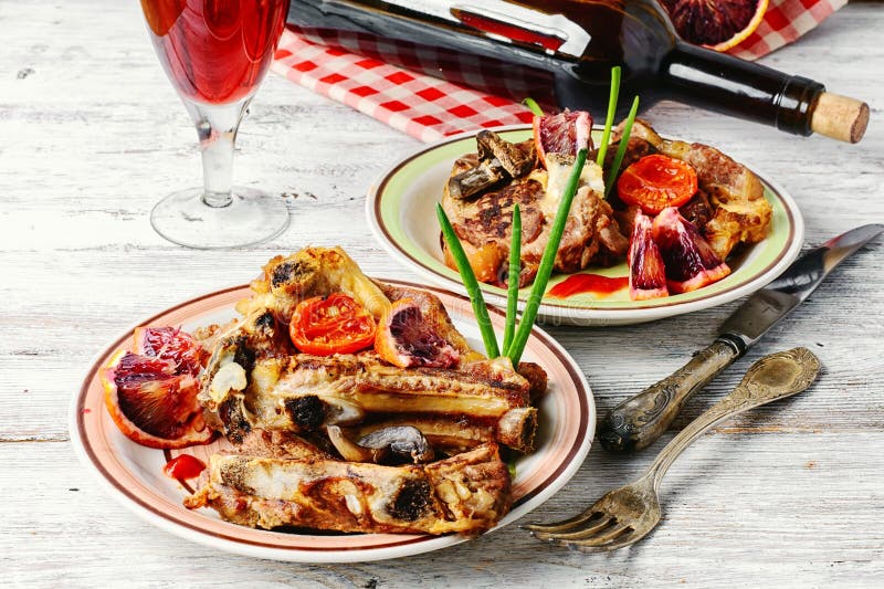 Grilled meat on the bone stock images Grilled meat on the bone stock images