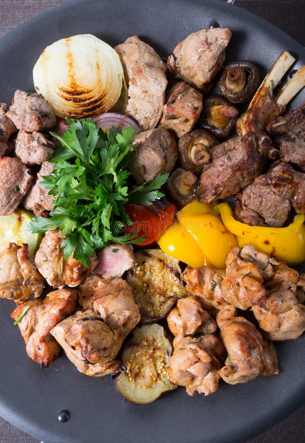 Grilled meat dish stock photo. Image of asian, beef, bell 73850102