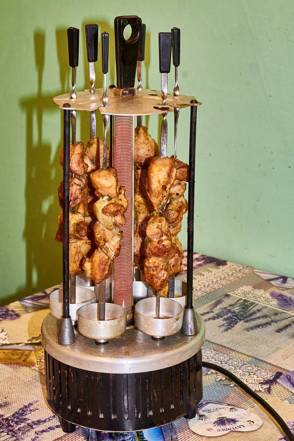 Grilled Meat on the Electric Grill Stock Image Image of process, gourmet 199012909