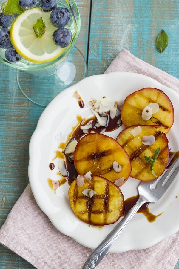 Grilled peaches stock photo. Image of breakfast, sweet 44368720