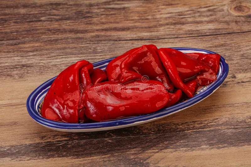 Grilled pepper in the oil stock image. Image of food 189157195