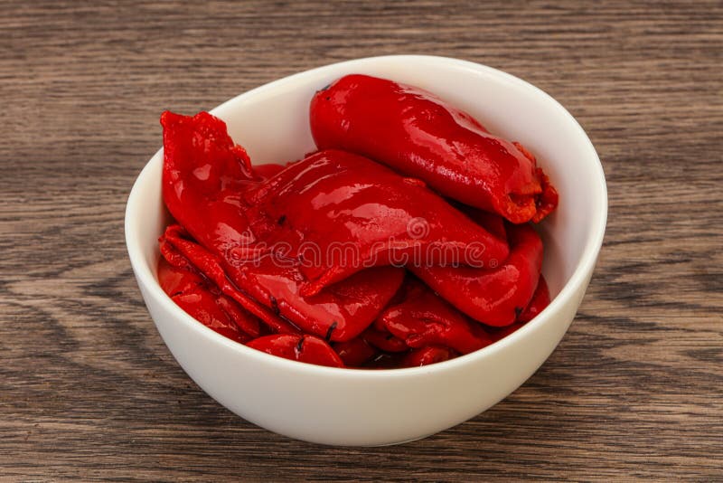 Grilled pepper in the oil stock photo. Image of roasted 191096000
