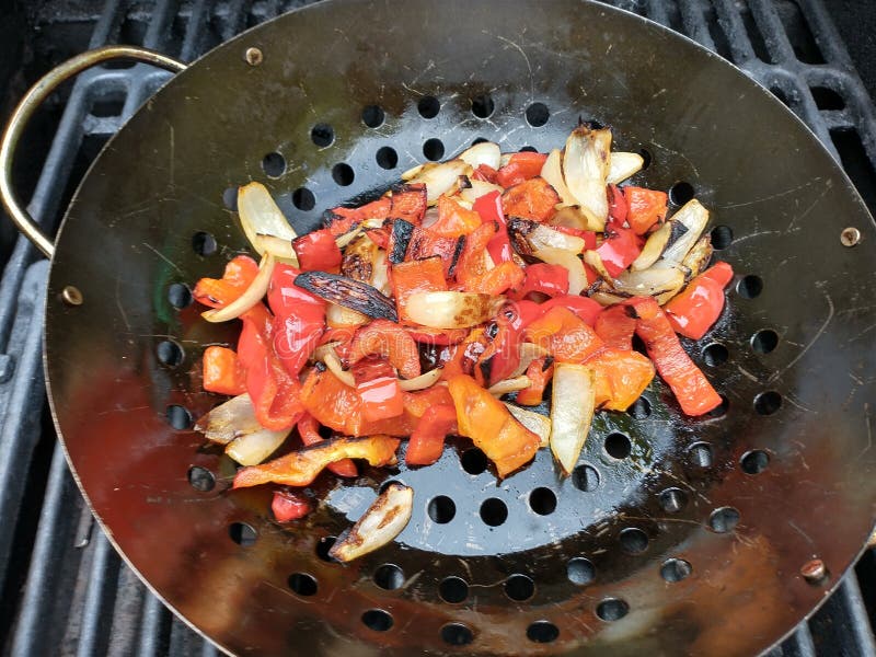 Grilled pepper Onion stock photo. Image of salad, seafood 247926854