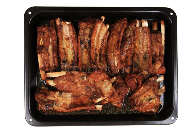 Grilled pig ribs isolated stock photo. Image of ember 221201706