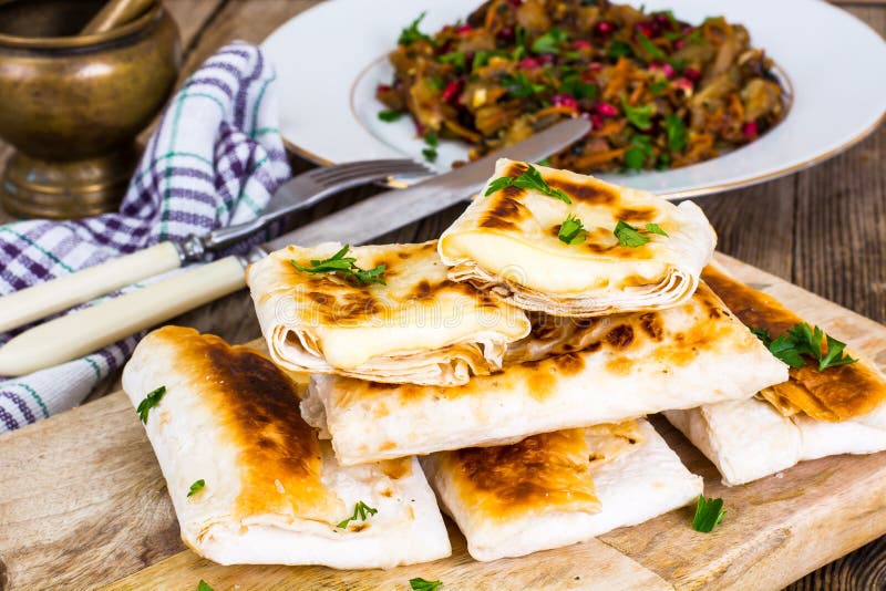 Grilled Pita Bread with Mozzarella Chees Stock Photo Image of italian