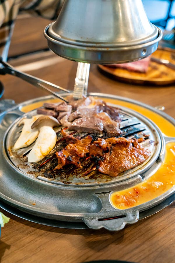 Grilled Meat in Korean Style or Korean BBQ Stock Image - Image of