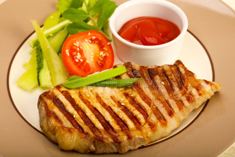 Grilled pork cutlet stock image. Image of pork, chop 182472879
