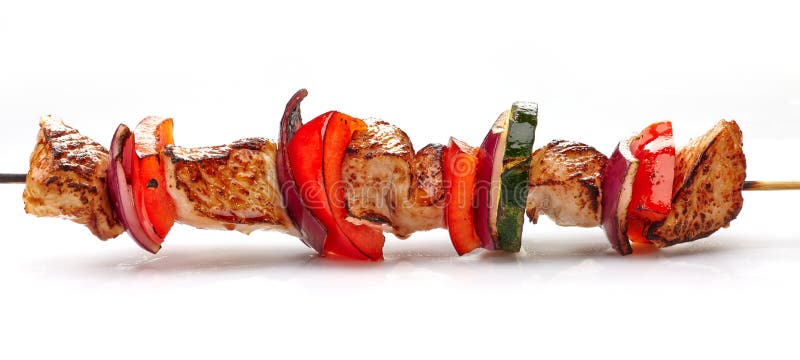 Grilled Pork Fillet and Vegetables Stock Image Image of spit
