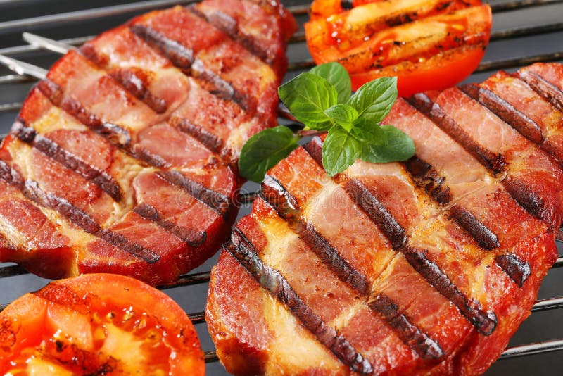 Grilled pork neck steaks stock image. Image of steak 55976109
