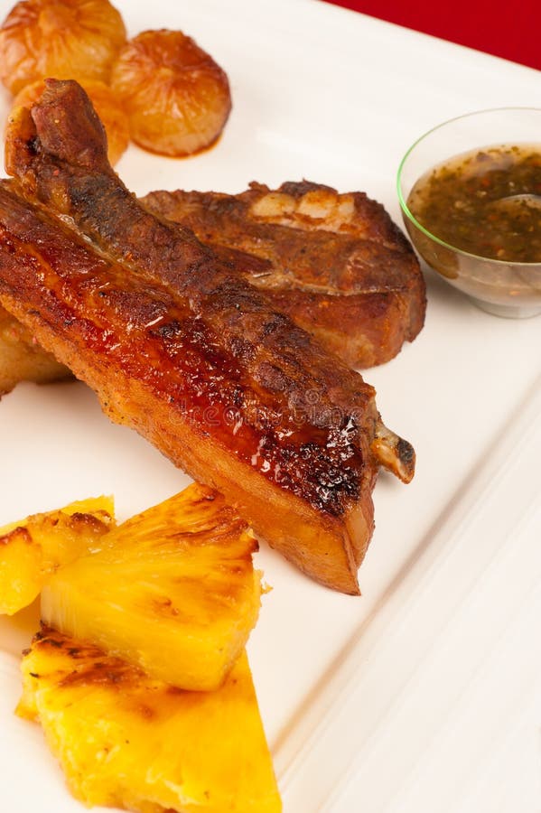 Grilled pork ribs stock photo. Image of ribs, pork, pineapple - 25998474