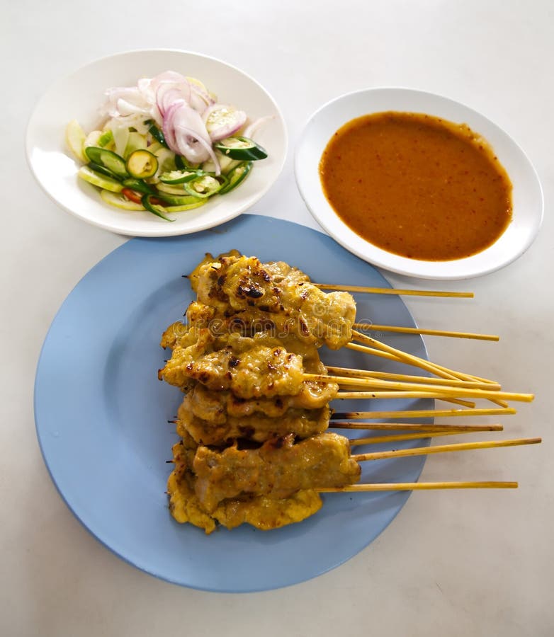 Grilled Pork Satay with Peanut Sauce and Vinegar