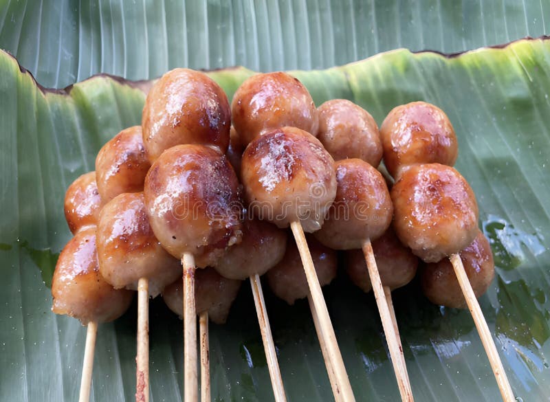 Grilled Pork Sausage with Rice and Vegetables Stock Photo Image of meatball, traditional
