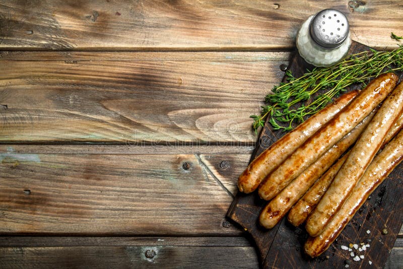 Grilled pork sausage with spices and herbs
