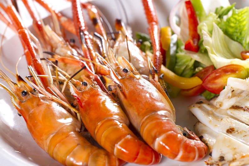 Grilled prawns