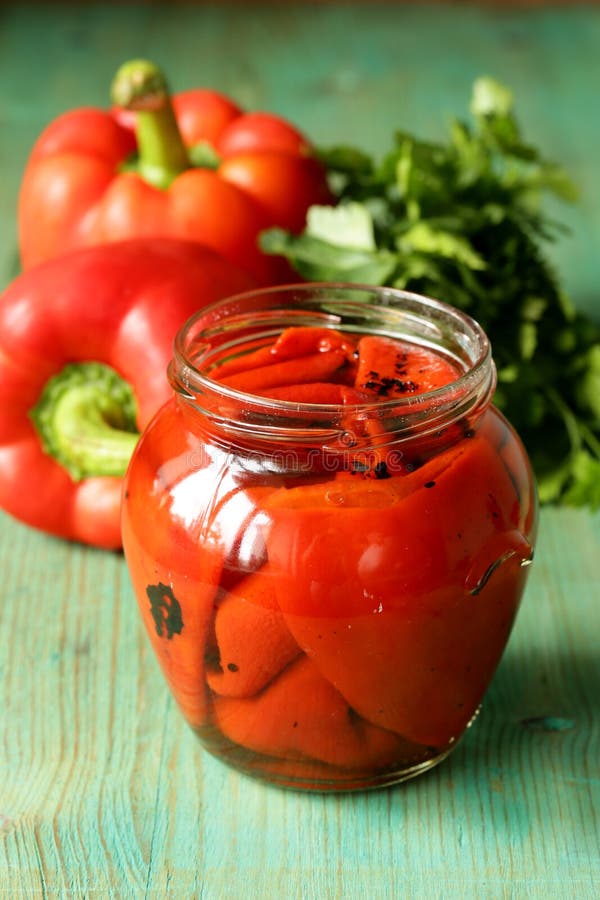 Grilled red bell pepper