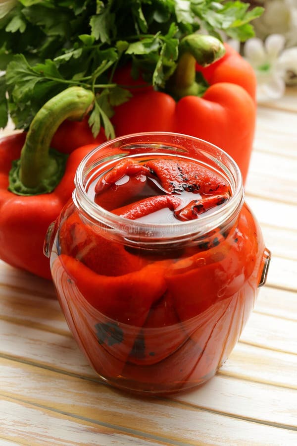 Grilled red bell pepper