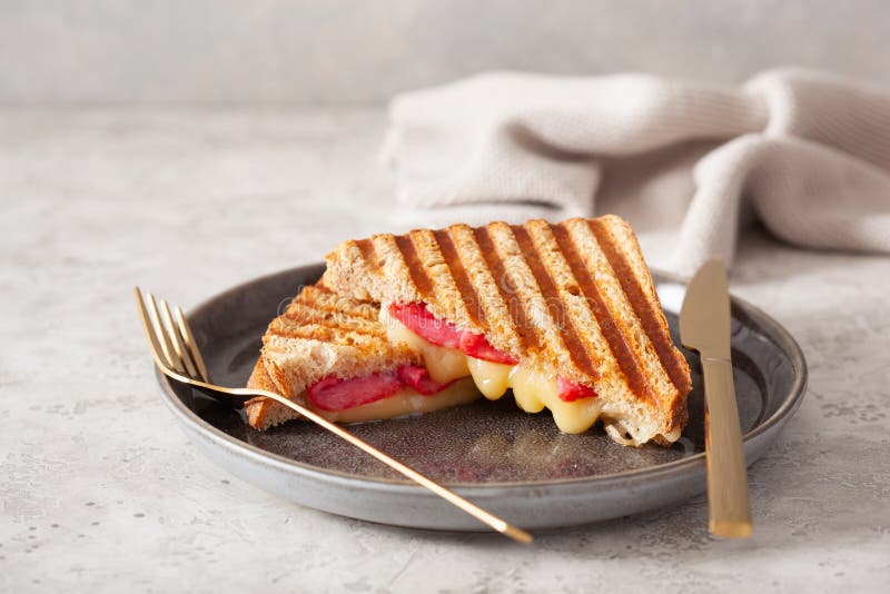 Grilled Salami and Cheese Sandwich Stock Image Image of meat