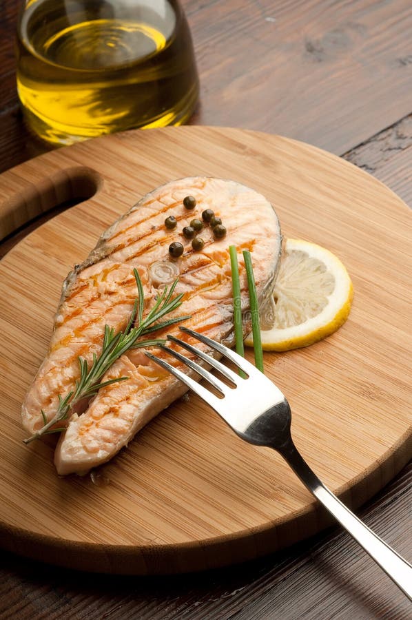 Salmon; pepper grilled stock image. Image of salmon, cuisine - 321481