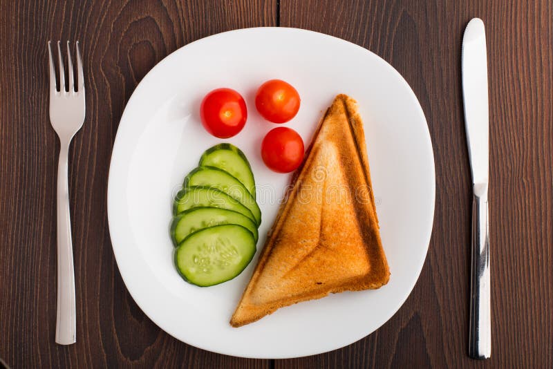 Grilled Sandwich with Vegetables on Plate Stock Photo - Image of fried ...