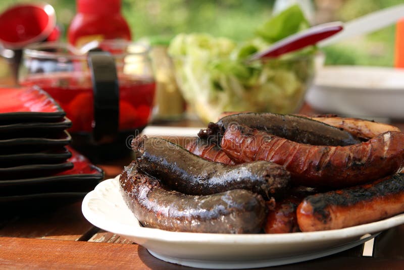 Grilled sausage platter stock photo. Image of grilled 2441362